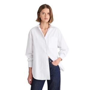 Madewell Oversized White Button Up Shirt Cotton Oxford XS NWT